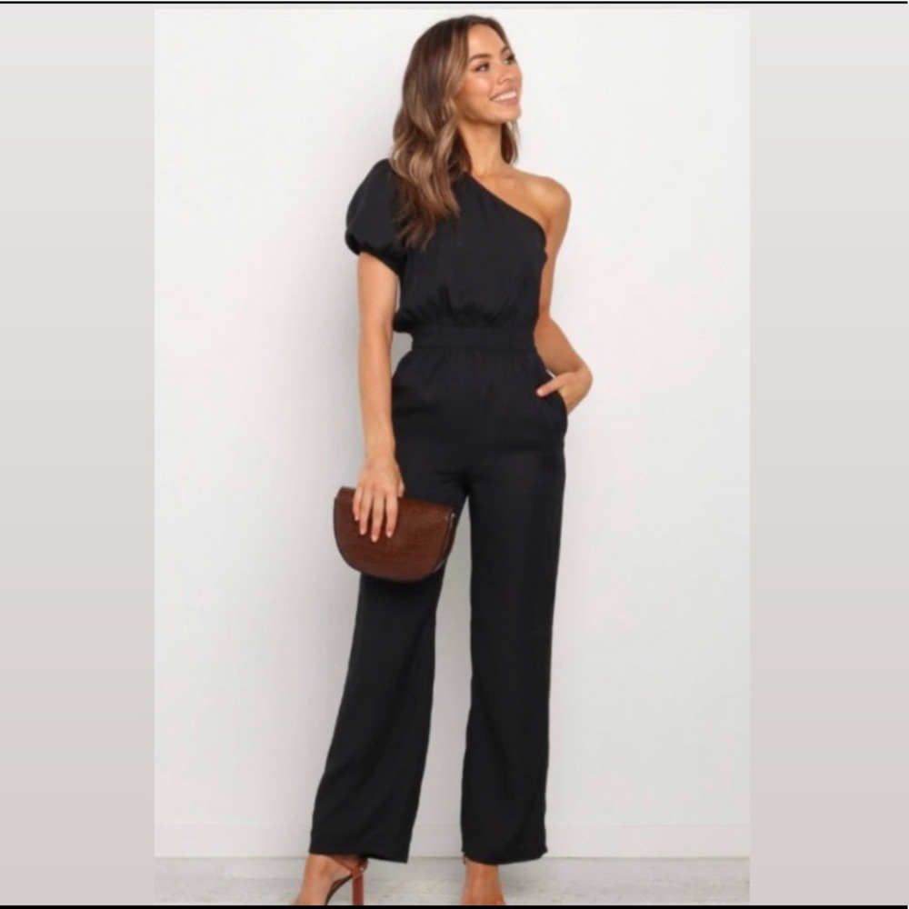 One Shoulder Black Jump Suit from Petal and Pup NWT